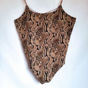 Express Snakeskin Strappy Bodysuit Size XL
